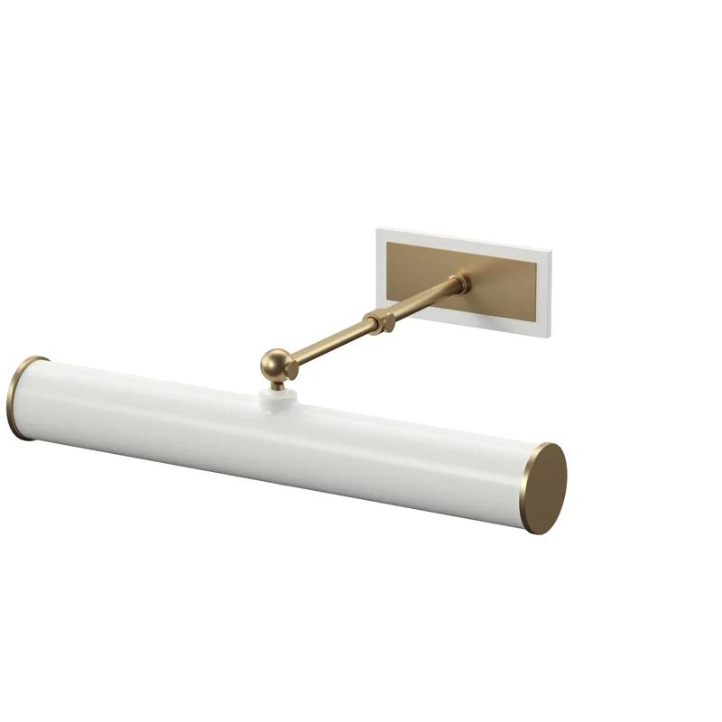 Acosta 16'' Aged Brass and Soft Off-White Metal 2-Light Dimmable Wall Picture Light