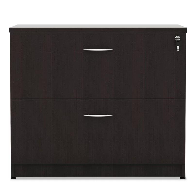 Espresso 34'' Wide 2-Drawer Lockable Lateral File Cabinet