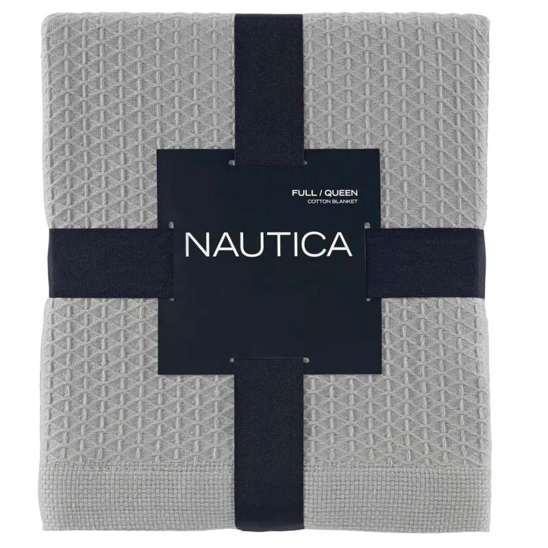Nautica Baird Solid Cotton Reversible Blanket