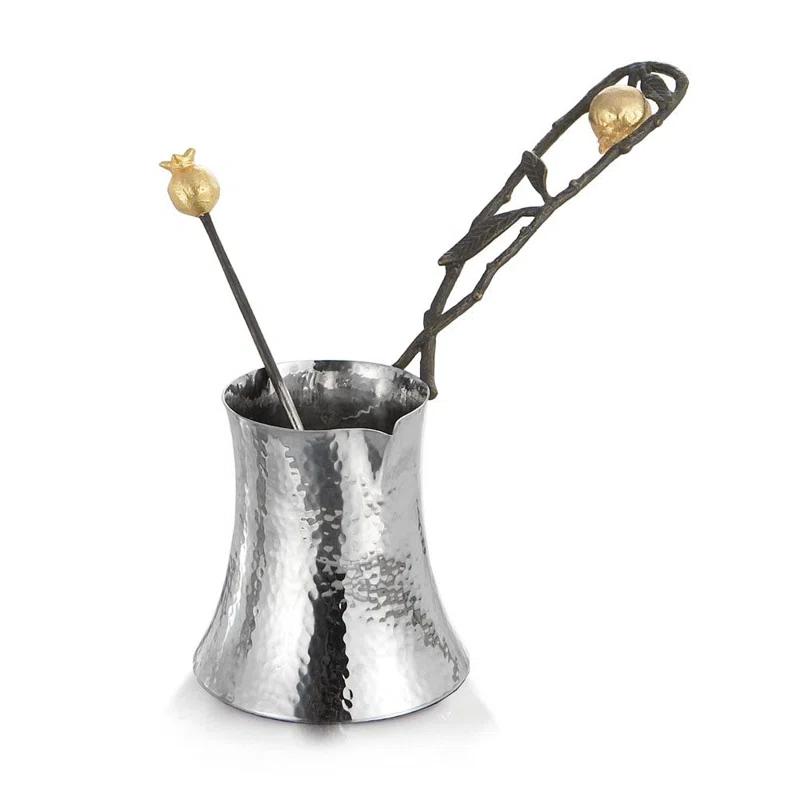 Rustic Oxidized Bronze and Stainless Steel Coffee Serving Set