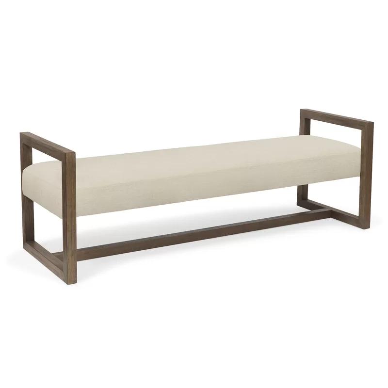 Wilson Beach Pecan Solid White Oak Upholstered Bench