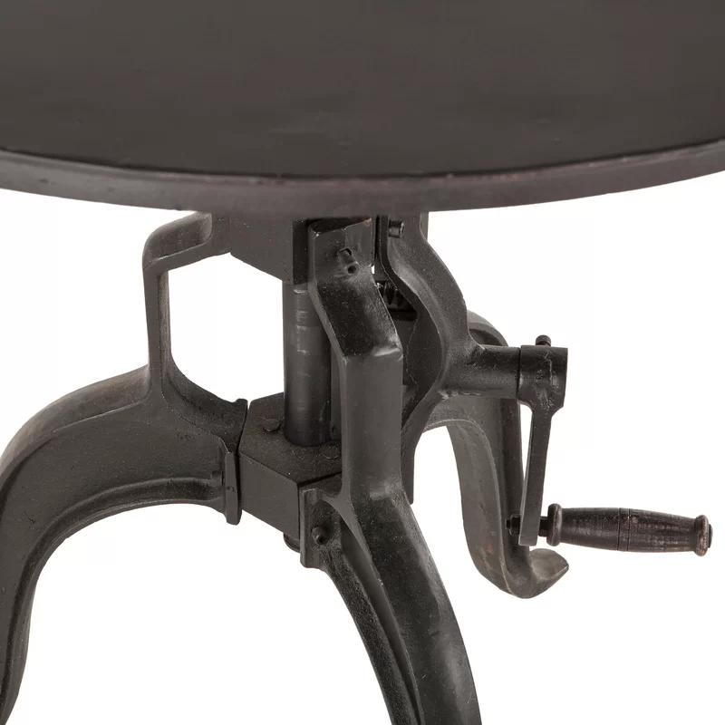 Artezia Adjustable Crank Iron Side Table with Round Top