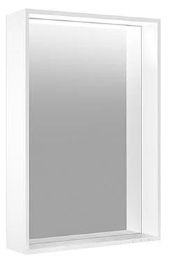 Elegant Rectangular 27" Silver Aluminum Framed LED Bathroom Mirror