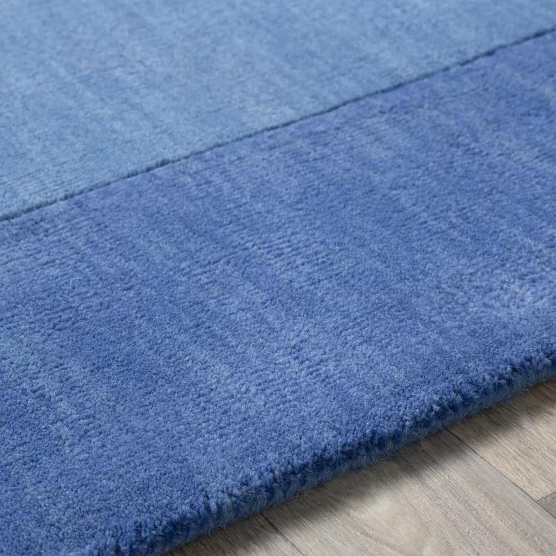 Mystique Geometric Hand-Knotted Wool Rug in Dark Blue, 2' x 3'