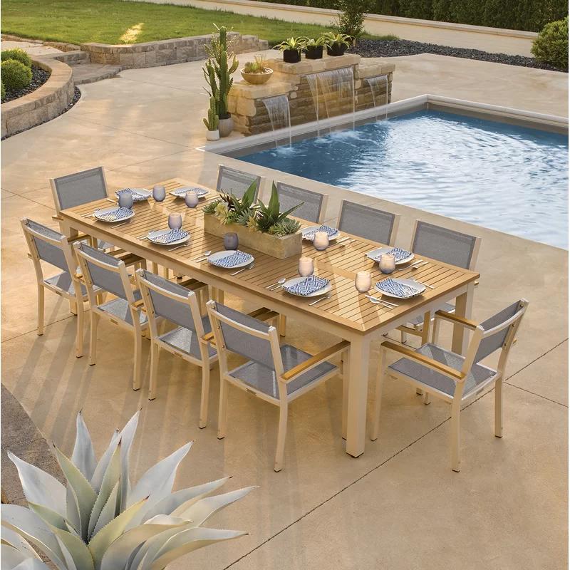 Tekwood Natural 103" Long Outdoor Dining Table for 8-10