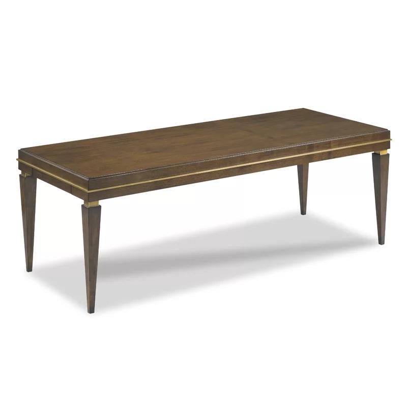 Woodbridge Ava 54'' Walnut Veneer Rectangular Cocktail Table with Brass Accents