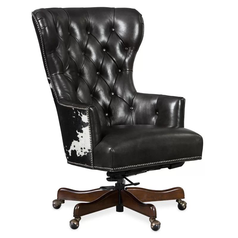 Katherine Traditional Black Leather Swivel Executive Chair