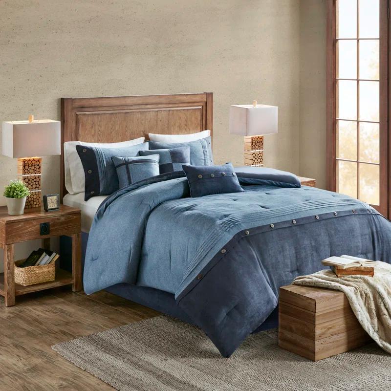 Madison Park Boone 7 Piece Faux Suede Comforter Set