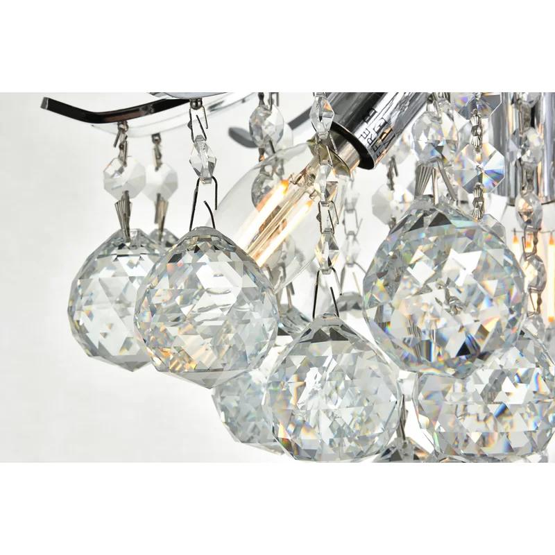 Elegant 12" Chrome LED Flush Mount with Clear Royal Cut Crystals