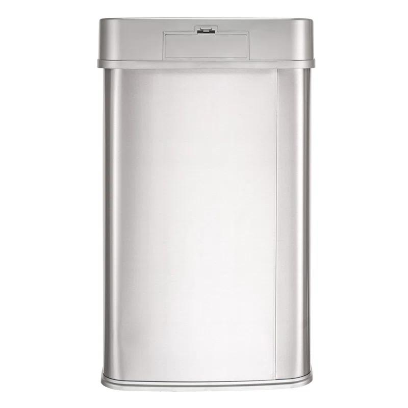 13.2 Gallon Silver Stainless Steel Touchless Trash Can