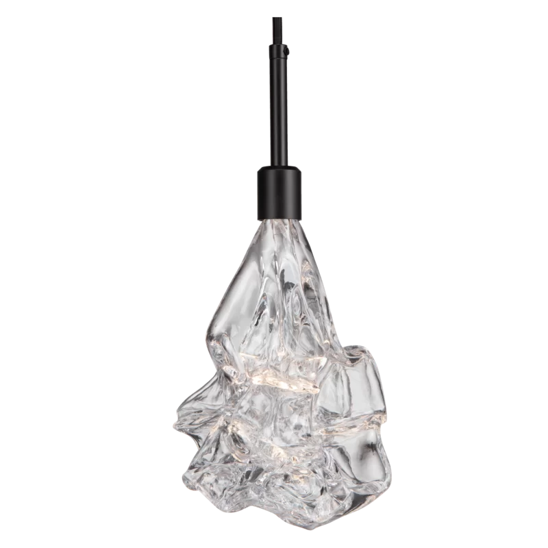 Matte Black Glass LED Cluster Pendant Light