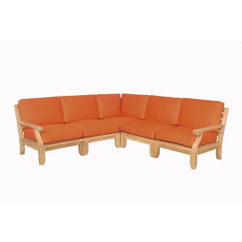 Riviera Natural Teak 5-Person Outdoor Sectional Sofa