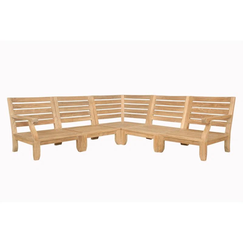 Riviera Natural Teak 5-Person Outdoor Sectional Sofa