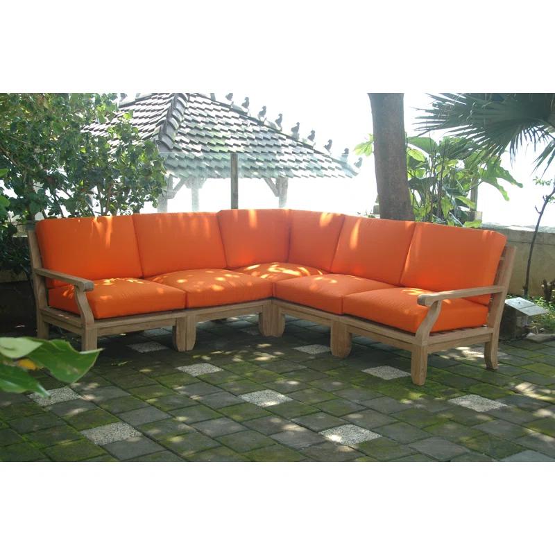 Riviera Natural Teak 5-Person Outdoor Sectional Sofa
