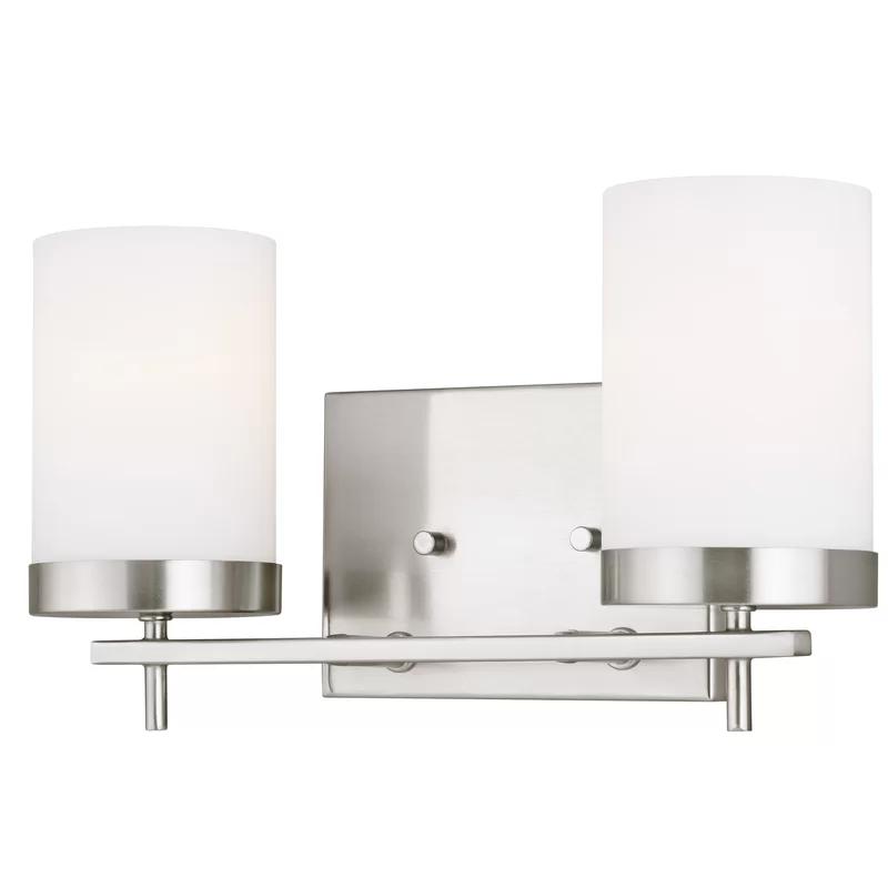 Sean Lavin Brushed Nickel Cylinder 2-Light Vanity Sconce