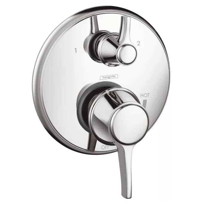 Polished Nickel Wall-Mounted Lever Shower Trim