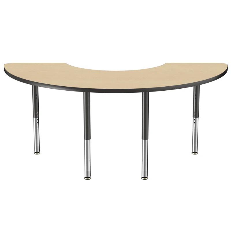 36" x 72" Half Moon T-Mold Activity Table with Adjustable Legs