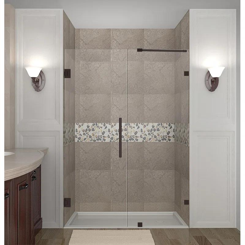 Nautis 72" H Hinged Frameless Shower Door
