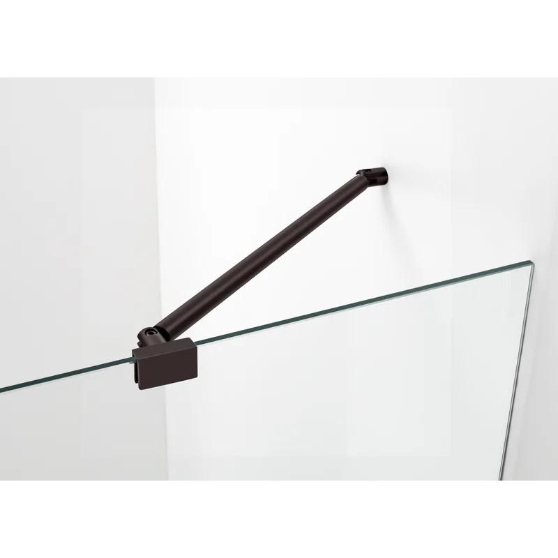 Nautis 72" H Hinged Frameless Shower Door