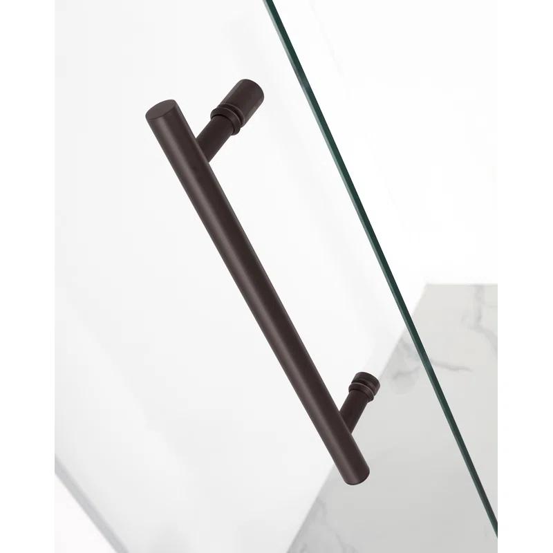 Nautis 72" H Hinged Frameless Shower Door