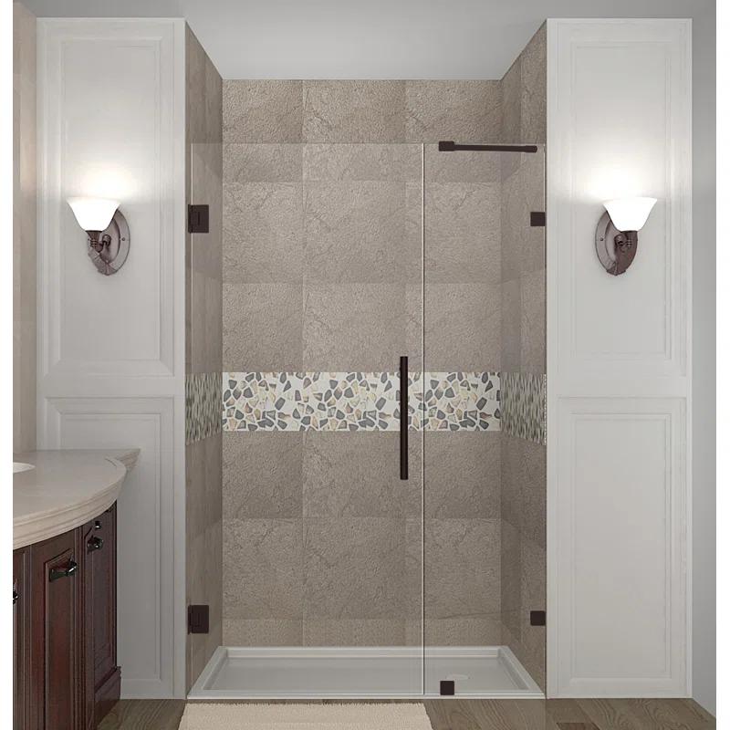 Nautis 72" H Hinged Frameless Shower Door