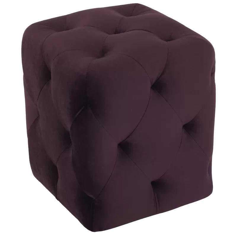 Mulberry Tufted Velvet Upholstered Ottoman