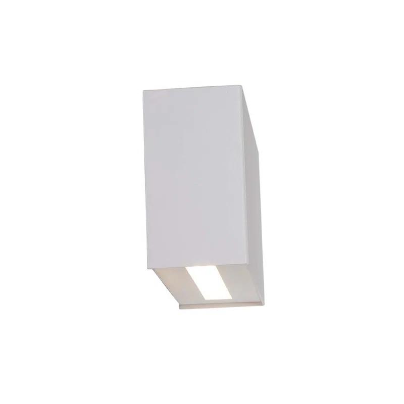 Blok Sleek White Aluminum LED Sconce with Dimmable Light