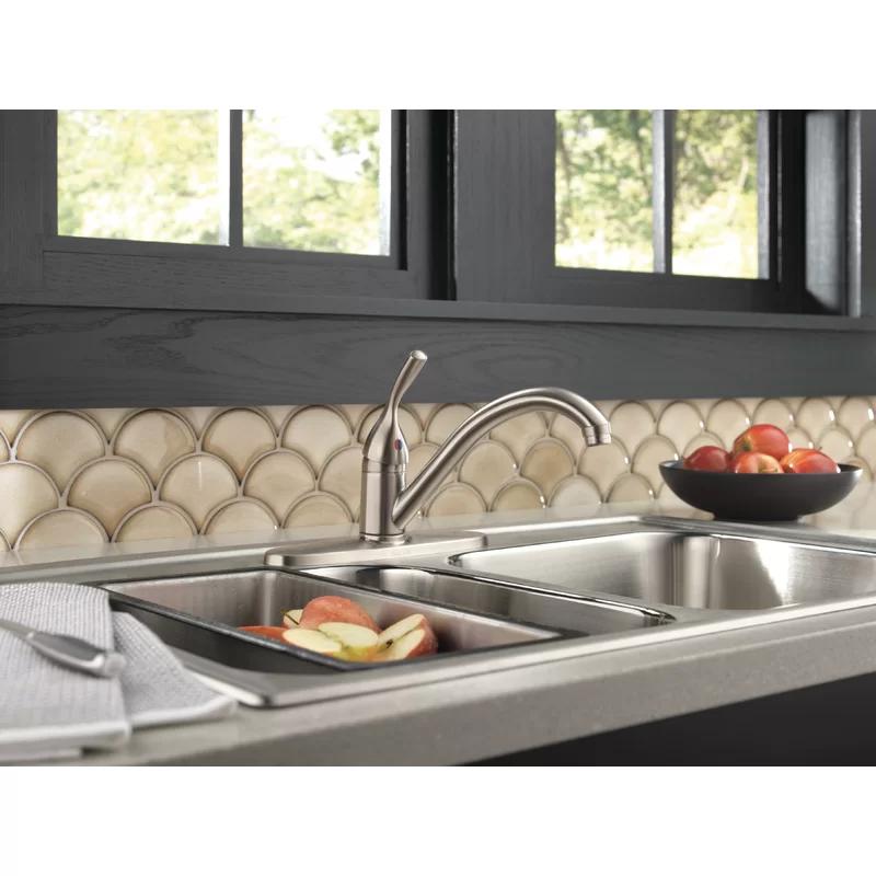Sleek Modern Stainless Steel Single Handle Kitchen Faucet