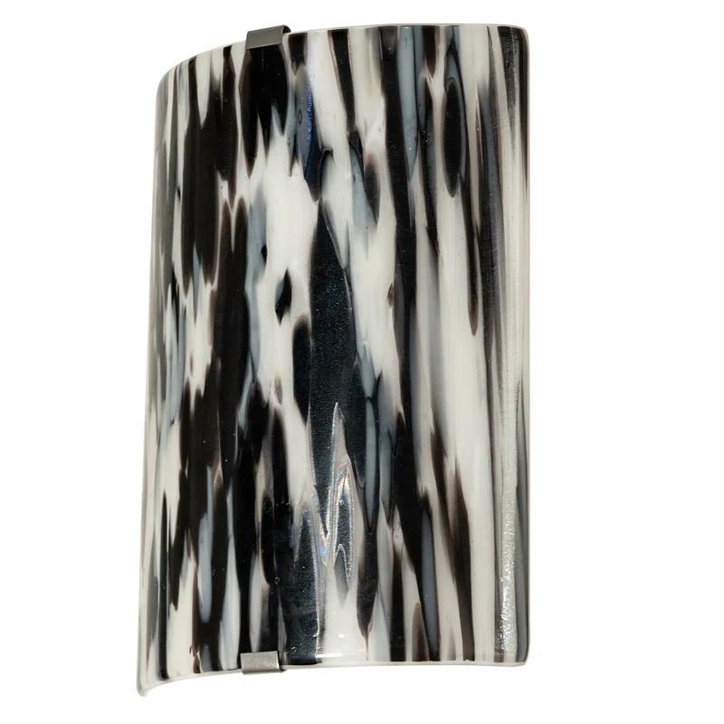 Black Nickel Contemporary Wall Sconce with Art Glass Shade