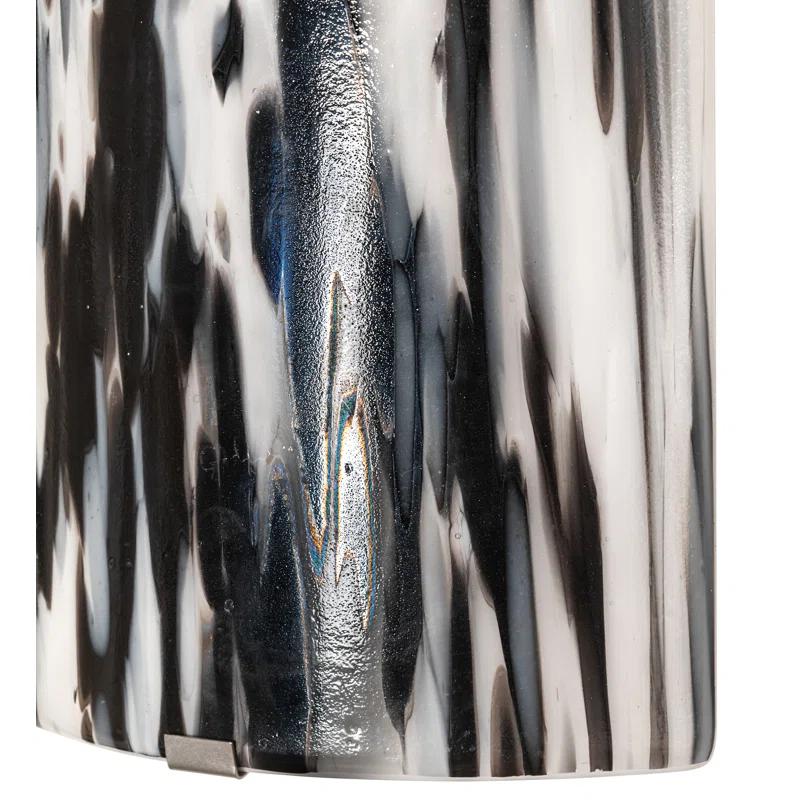 Black Nickel Contemporary Wall Sconce with Art Glass Shade