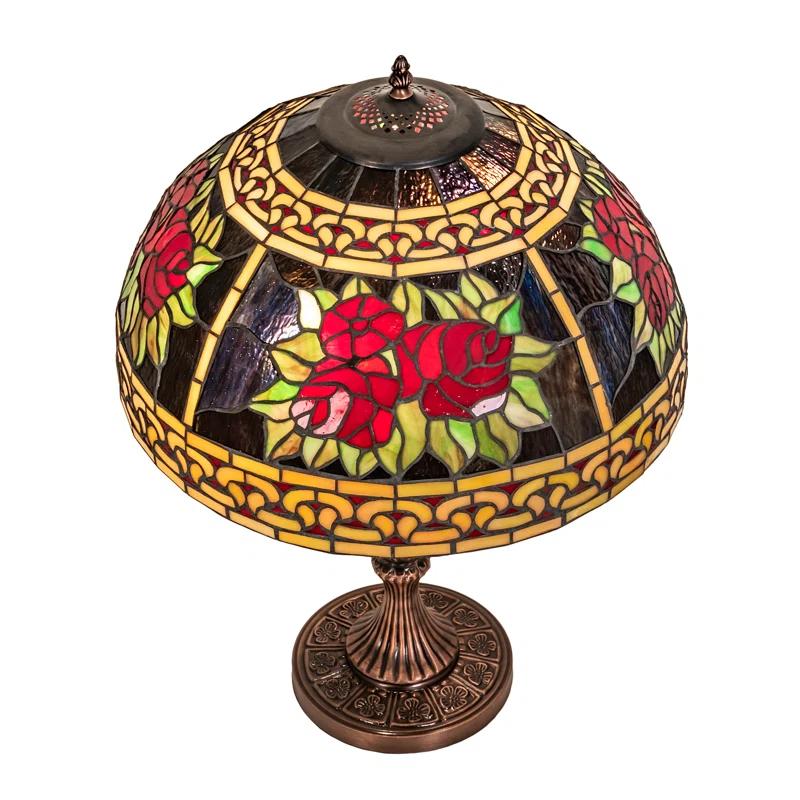 Meyda Lighting Roses And Scrolls Metal Table Lamp