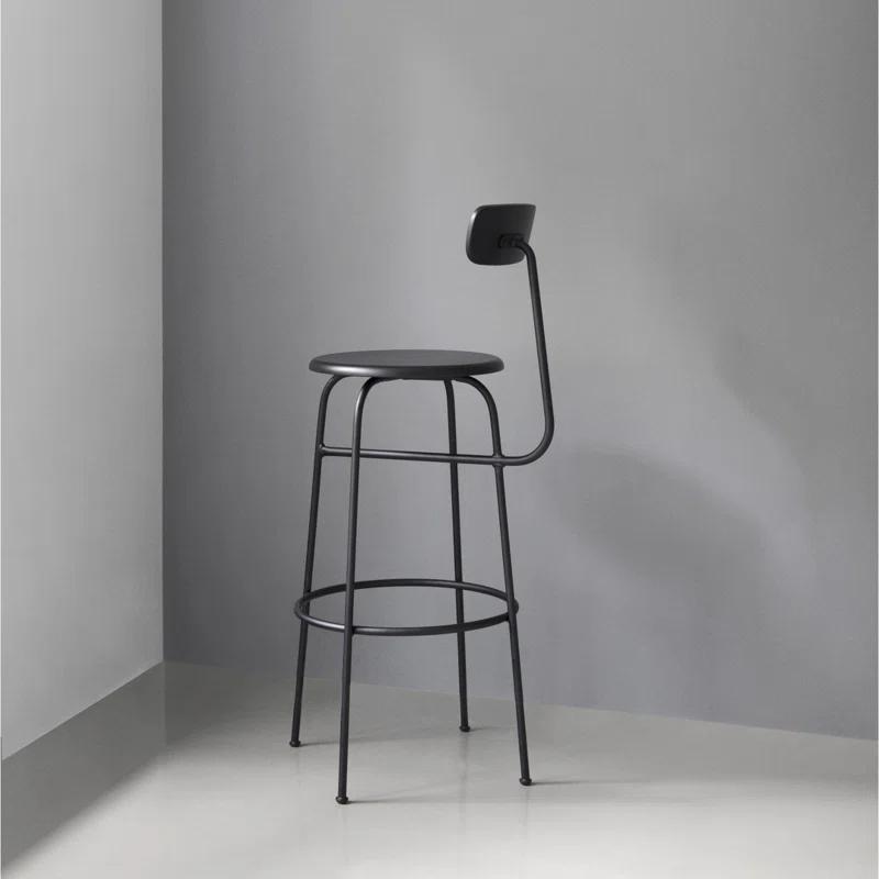 Afteroom Minimalist Black MDF & Powder-Coated Steel Counter Stool