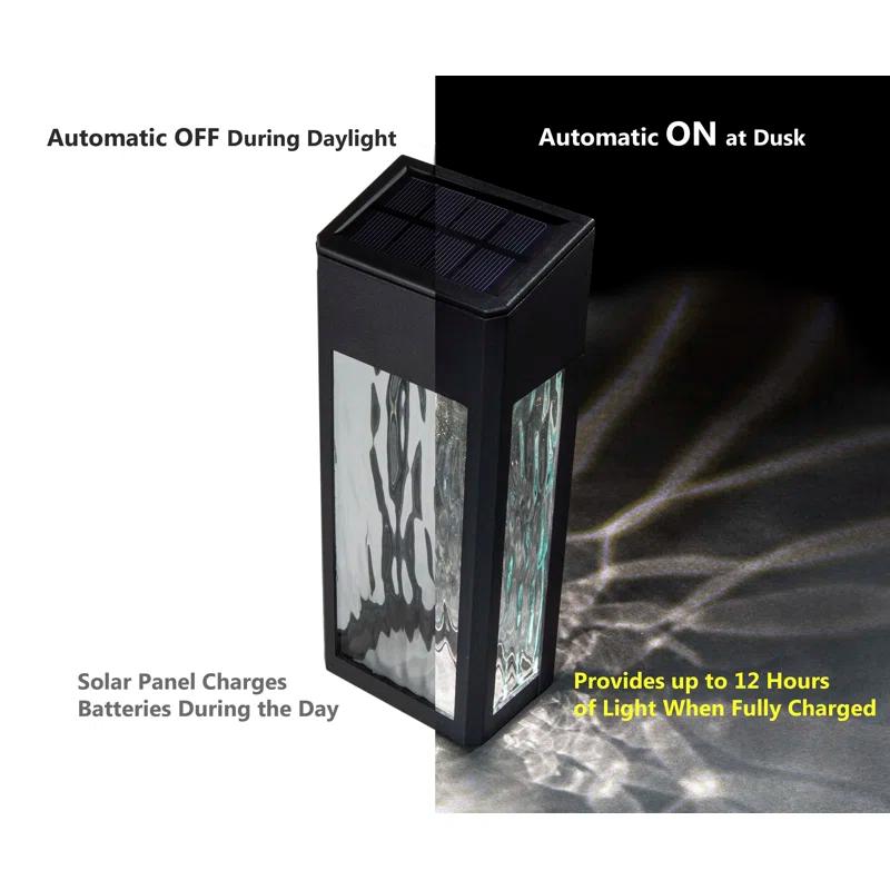 Classy Caps Black Powder Coated Aluminum Solar Powered Integrated LED Metal Deck Light (Set of 2)