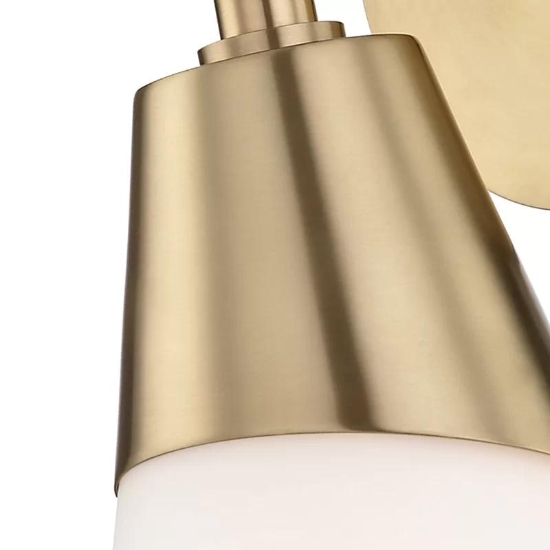 Cora Contemporary 2-Light Aged Brass Wall Sconce with Frosted Glass Shade