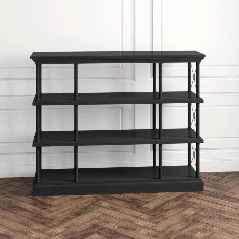 Traditional Dark Brown Wood Etagere with Adjustable Cubes