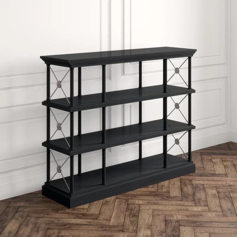 Traditional Dark Brown Wood Etagere with Adjustable Cubes