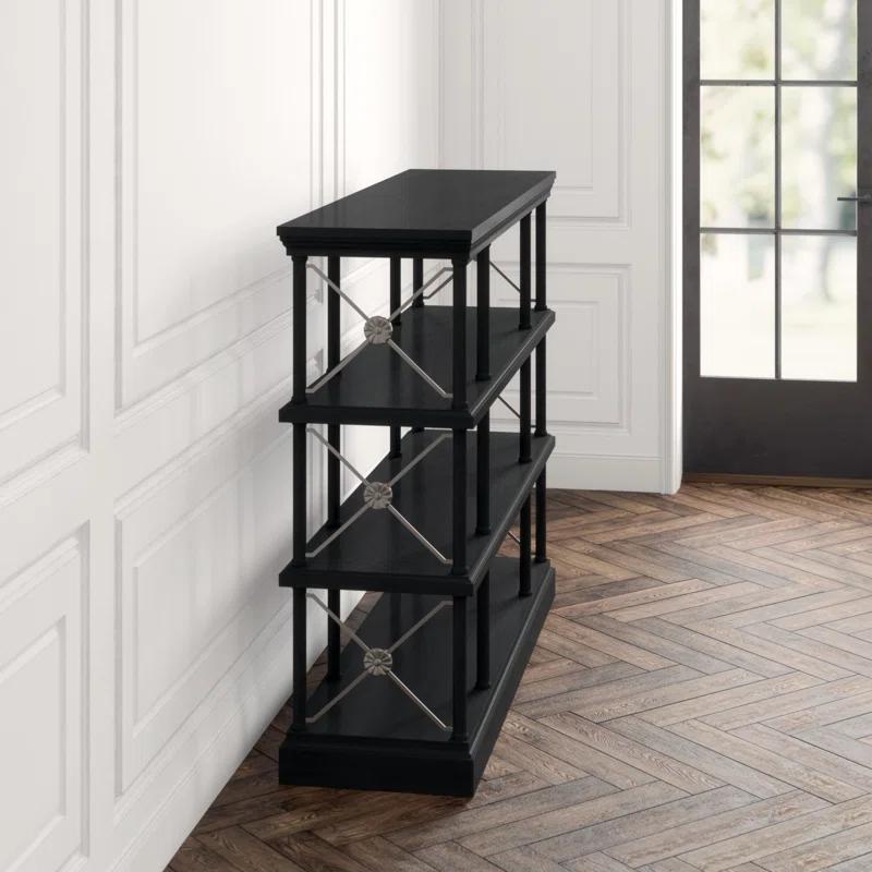 Traditional Dark Brown Wood Etagere with Adjustable Cubes