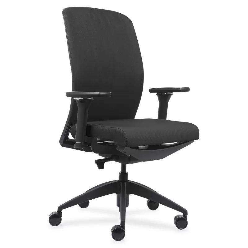 High-Back Executive Swivel Chair with Adjustable Arms in Black