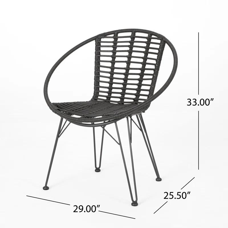George Oliver Durham Polyethylene (PE) Wicker Wicker Outdoor Dining Side Chair (Set of 2)