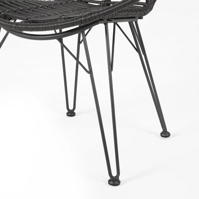 George Oliver Durham Polyethylene (PE) Wicker Wicker Outdoor Dining Side Chair (Set of 2)
