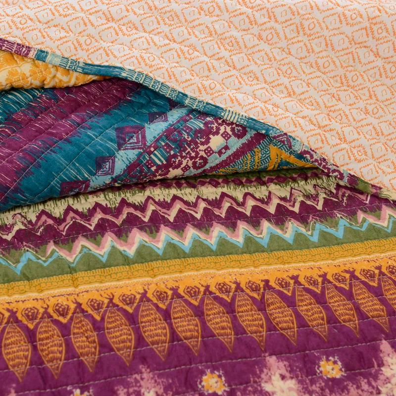 Southwest 100% Cotton Reversible Quilted Throw