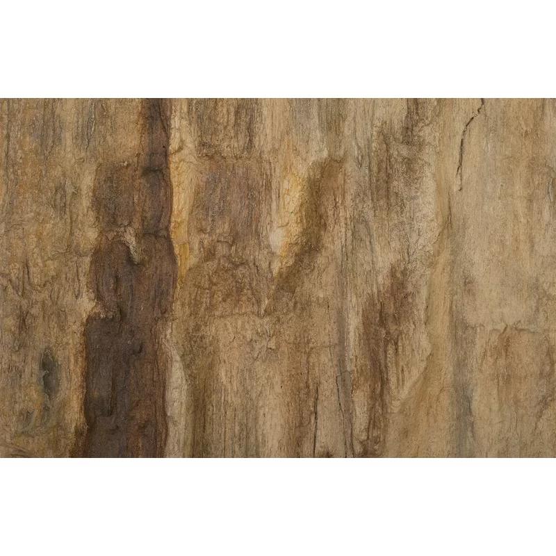 18'' Square Brown Cast Petrified Wood Wall Tile in Resin