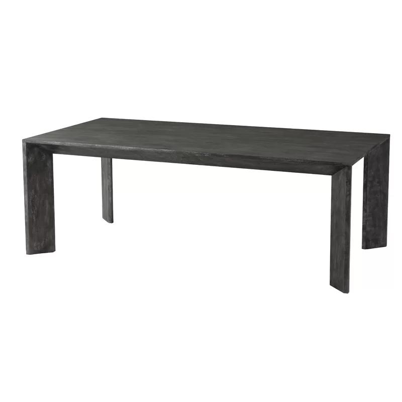Modern Transitional Black Beech Wood Dining Table 107.75"