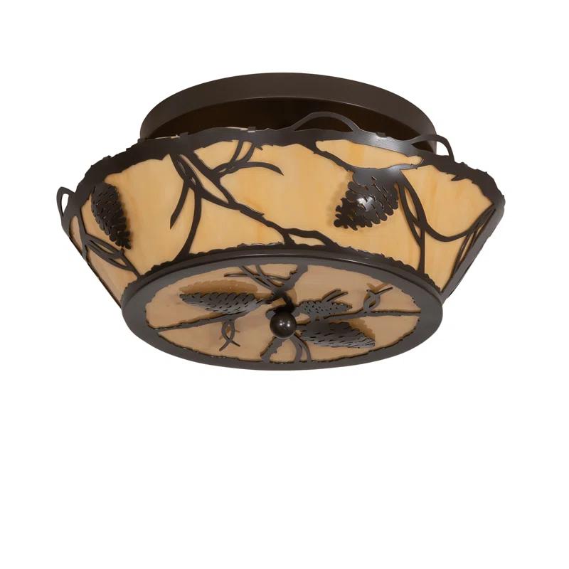 Bronze Globe 2-Light Indoor/Outdoor Flush Mount