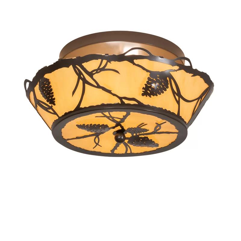 Bronze Globe 2-Light Indoor/Outdoor Flush Mount
