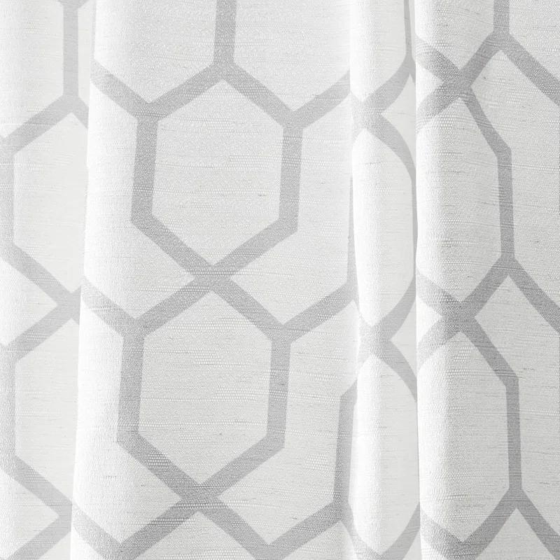Nicole Miller Nicole Miller Hexa Geometric Print Hidden Tab/Rod Pocket Top Light Filtering Curtain Panel Pair (Set of 2)