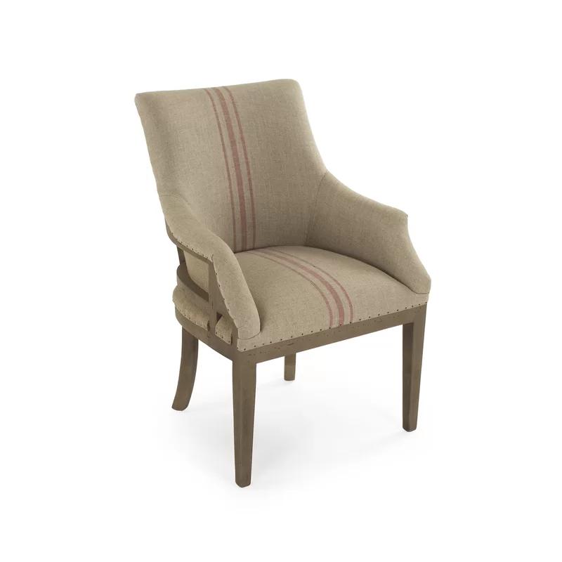 Zentique Liberte English Khaki Red Stripe Deconstructed Armchair