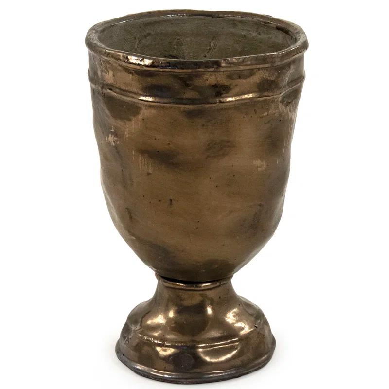 Large Distressed Bronze Ceramic Table Vase