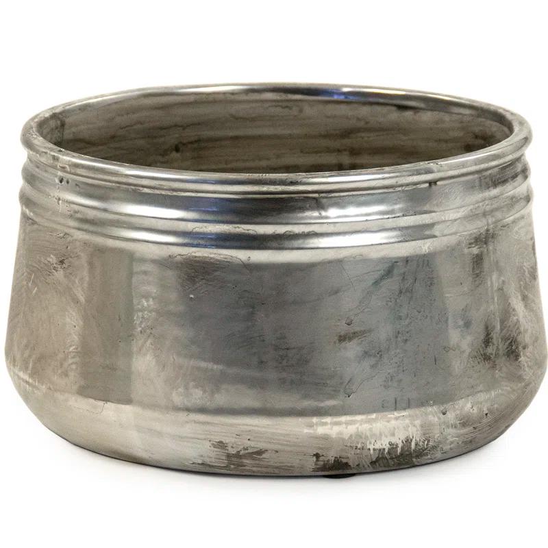 Zentique  Distressed Metallic Can-Shaped Vase - Large
