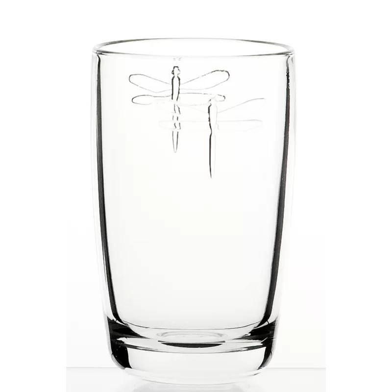 14oz Clear Dragonfly Embossed Highball Glass Set of 6